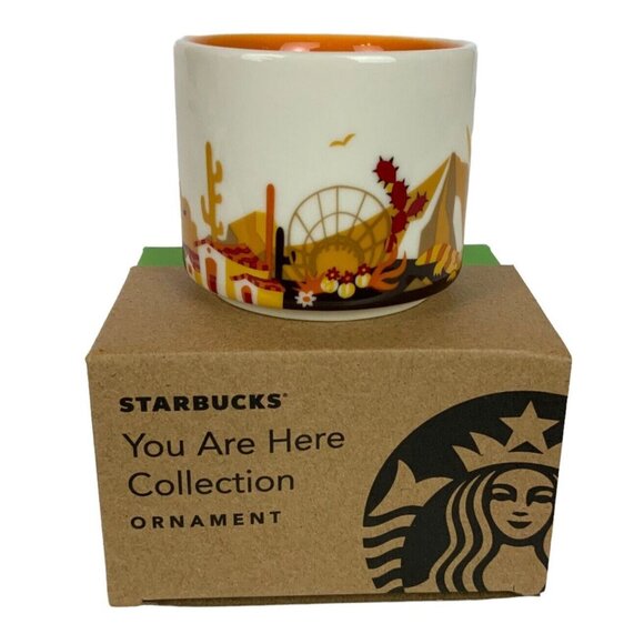 Starbucks Phoenix You Are Here Mini Ornament Mug 2 Oz Ceramic Orange Interior - Picture 2 of 6